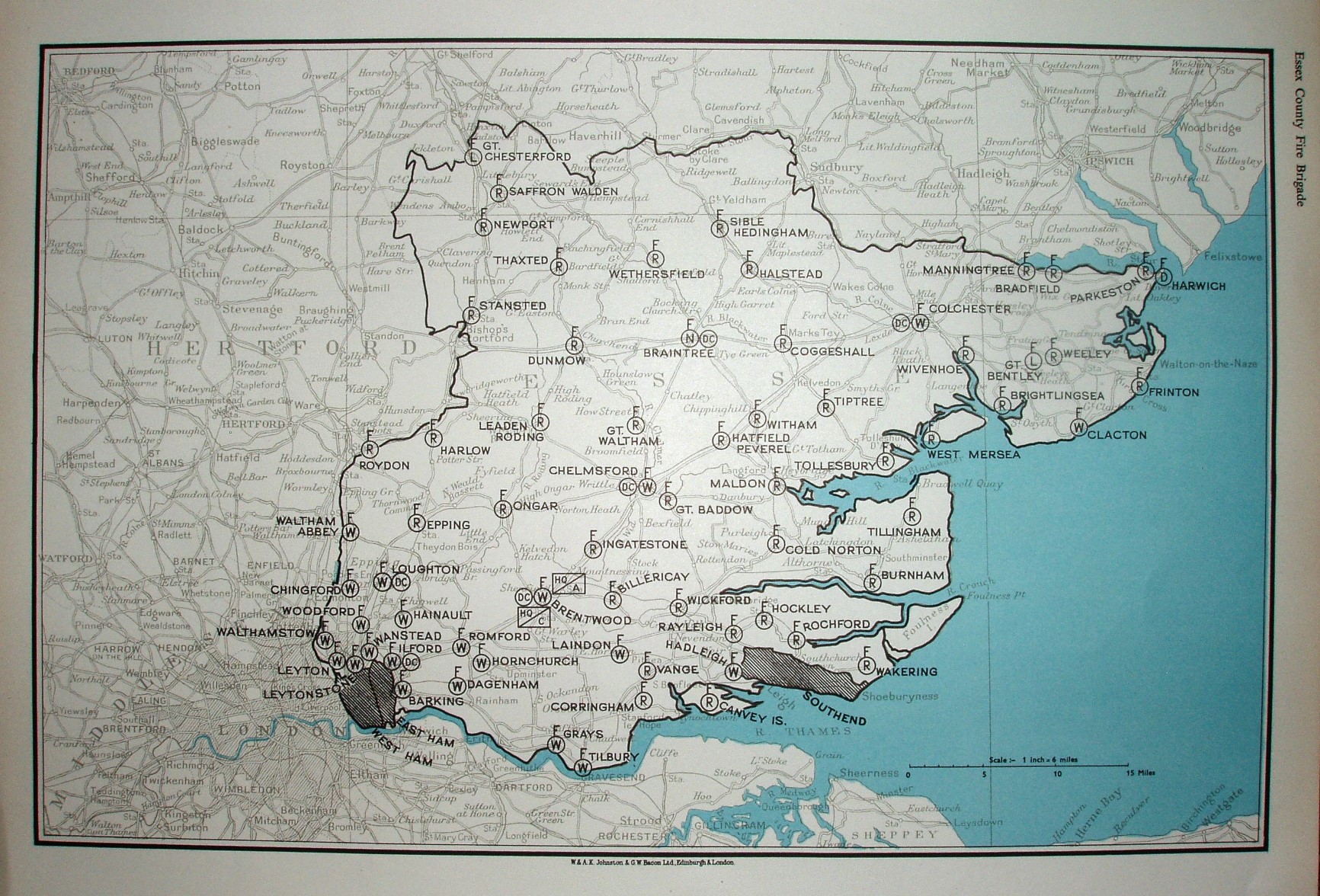 Fire Brigade map 1957